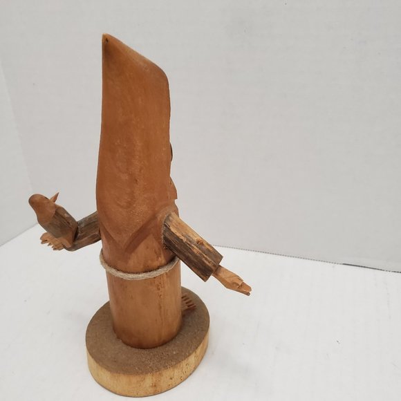 Pete Ortega Carved Wood Wooden Sculpture Signed Fiure Fold Art - Picture 11 of 16